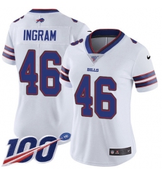 Women's Nike Buffalo Bills #46 JaMarcus Ingram White Stitched NFL 100th Season Vapor Untouchable Limited Jersey