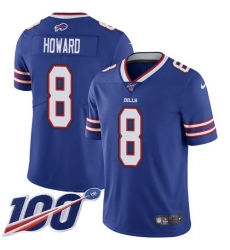 Men's Buffalo Bills #8 O. J. Howard Royal Blue Team Color Stitched NFL 100th Season Vapor Limited Jersey