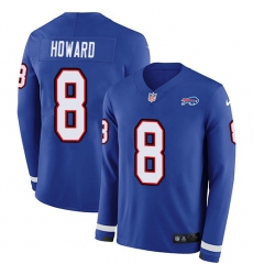 Men's Buffalo Bills #8 O. J. Howard Royal Blue Team Color Stitched NFL Limited Therma Long Sleeve Jersey