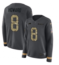 Women's Nike Buffalo Bills #8 O. J. Howard Anthracite Salute to Service Stitched NFL Limited Therma Long Sleeve Jersey