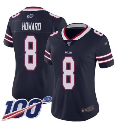 Women's Nike Buffalo Bills #8 O. J. Howard Navy Stitched NFL Limited Inverted Legend 100th Season Jersey