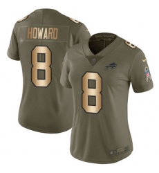 Women's Nike Buffalo Bills #8 O. J. Howard Olive-Gold Stitched NFL Limited 2017 Salute To Service Jersey