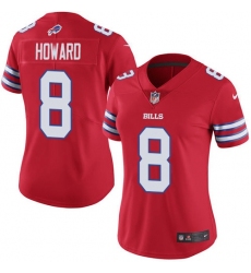 Women's Nike Buffalo Bills #8 O. J. Howard Red Stitched NFL Limited Rush Jersey