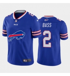 Men's Nike Buffalo Bills #2 Tyler Bass Royal Blue Big Team Logo Vapor Limited NFL Jersey