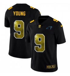 Men's Carolina Panthers #9 Bryce Young Black Nike Golden Sequin Vapor Limited NFL Jersey