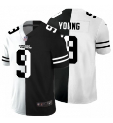 Men's Carolina Panthers #9 Bryce Young Black V White Peace Split Nike Vapor Untouchable Limited NFL Jersey