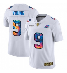 Men's Carolina Panthers #9 Bryce Young White Nike Multi-Color 2020 NFL Crucial Catch Limited NFL Jersey