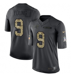 Men's Nike Carolina Panthers #9 Bryce Young Black Stitched NFL Limited 2016 Salute to Service Jersey