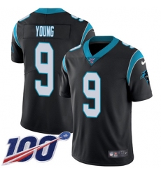 Men's Nike Carolina Panthers #9 Bryce Young Black Team Color Stitched NFL 100th Season Vapor Untouchable Limited Jersey