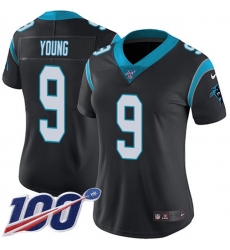 Women's Nike Carolina Panthers #9 Bryce Young Black Team Color Stitched NFL 100th Season Vapor Untouchable Limited Jersey