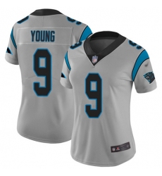 Women's Nike Carolina Panthers #9 Bryce Young Silver Stitched NFL Limited Inverted Legend Jersey