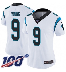 Women's Nike Carolina Panthers #9 Bryce Young White Stitched NFL 100th Season Vapor Untouchable Limited Jersey