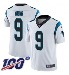 Youth Nike Carolina Panthers #9 Bryce Young White Stitched NFL 100th Season Vapor Untouchable Limited Jersey