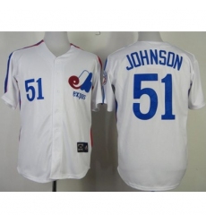 Mitchell And Ness Expos #51 Randy Johnson White Throwback Stitched Baseball Jersey