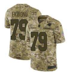 Men's Nike Carolina Panthers #79 Ikem Ekwonu Camo Stitched NFL Limited 2018 Salute To Service Jersey