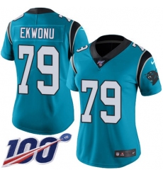 Women's Nike Carolina Panthers #79 Ikem Ekwonu Blue Alternate Stitched NFL 100th Season Vapor Untouchable Limited Jersey