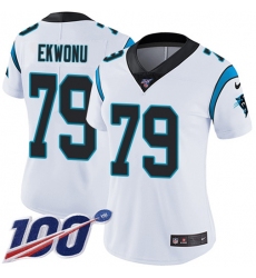 Women's Nike Carolina Panthers #79 Ikem Ekwonu White Stitched NFL 100th Season Vapor Untouchable Limited Jersey