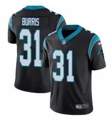 Men's Nike Carolina Panthers #31 Juston Burris Black Team Color Stitched NFL Vapor Untouchable Limited Jersey