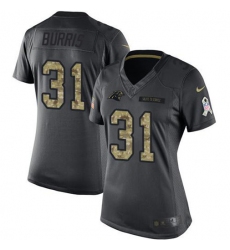 Women's Nike Carolina Panthers #31 Juston Burris Black Stitched NFL Limited 2016 Salute to Service Jersey