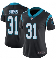 Women's Nike Carolina Panthers #31 Juston Burris Black Team Color Stitched NFL Vapor Untouchable Limited Jersey