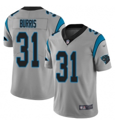 Youth Nike Carolina Panthers #31 Juston Burris Silver Stitched NFL Limited Inverted Legend Jersey