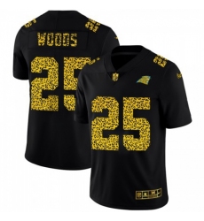 Men's Carolina Panthers #25 Xavier Woods Nike Leopard Print Fashion Vapor Limited NFL Jersey Black