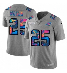 Men's Carolina Panthers #25 Xavier Woods Nike Multi-Color 2020 NFL Crucial Catch NFL Jersey Greyheather