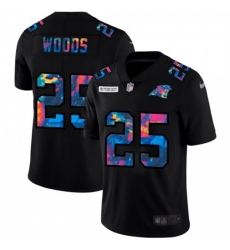 Men's Carolina Panthers #25 Xavier Woods Nike Multi-Color Black 2020 NFL Crucial Catch Vapor Untouchable Limited Jersey
