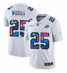 Men's Carolina Panthers #25 Xavier Woods White Nike Multi-Color 2020 NFL Crucial Catch Limited NFL Jersey