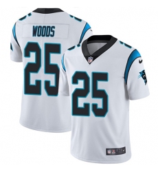 Men's Nike Carolina Panthers #25 Xavier Woods White Stitched NFL Vapor Untouchable Limited Jersey
