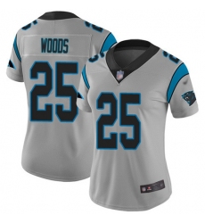 Women's Nike Carolina Panthers #25 Xavier Woods Silver Stitched NFL Limited Inverted Legend Jersey