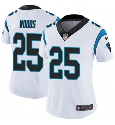 Women's Nike Carolina Panthers #25 Xavier Woods White Stitched NFL Vapor Untouchable Limited Jersey