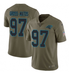 Men's Nike Carolina Panthers #97 Yetur Gross-Matos Olive Stitched NFL Limited 2017 Salute To Service Jersey