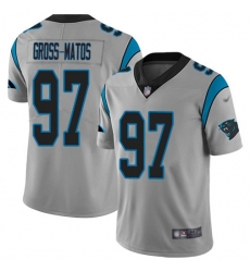Men's Nike Carolina Panthers #97 Yetur Gross-Matos Silver Stitched NFL Limited Inverted Legend Jersey