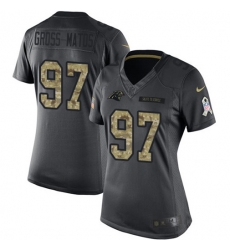 Women's Nike Carolina Panthers #97 Yetur Gross-Matos Black Stitched NFL Limited 2016 Salute to Service Jersey