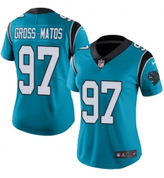 Women's Nike Carolina Panthers #97 Yetur Gross-Matos Blue Stitched NFL Limited Rush Jersey