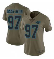 Women's Nike Carolina Panthers #97 Yetur Gross-Matos Olive Stitched NFL Limited 2017 Salute To Service Jersey
