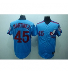 Mitchell and Ness Expos #45 Pedro Martinez Blue Stitched Throwback Baseball Jersey