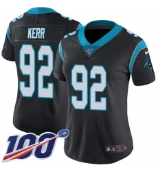 Women's Nike Carolina Panthers #92 Zach Kerr Black Team Color Stitched NFL 100th Season Vapor Untouchable Limited Jersey