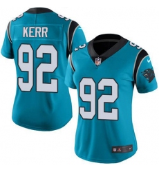 Women's Nike Carolina Panthers #92 Zach Kerr Blue Stitched NFL Limited Rush Jersey