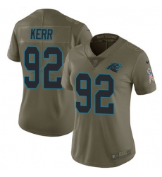 Women's Nike Carolina Panthers #92 Zach Kerr Olive Stitched NFL Limited 2017 Salute To Service Jersey