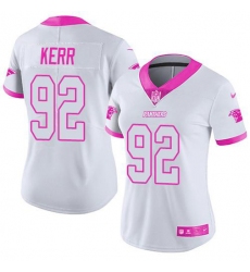Women's Nike Carolina Panthers #92 Zach Kerr White-Pink Stitched NFL Limited Rush Fashion Jersey