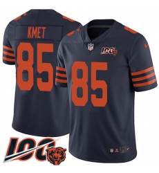 Men's Nike Chicago Bears #85 Cole Kmet Navy Blue Alternate Stitched NFL 100th Season Vapor Untouchable Limited Jersey