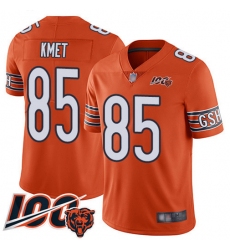 Men's Nike Chicago Bears #85 Cole Kmet Orange Stitched NFL Limited Rush 100th Season Jersey