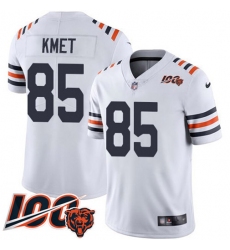 Men's Nike Chicago Bears #85 Cole Kmet White Alternate Stitched NFL Vapor Untouchable Limited 100th Season Jersey