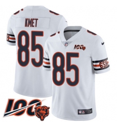 Men's Nike Chicago Bears #85 Cole Kmet White Stitched NFL 100th Season Vapor Untouchable Limited Jersey