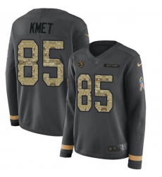 Women's Nike Chicago Bears #85 Cole Kmet Anthracite Salute to Service Stitched NFL Limited Therma Long Sleeve Jersey