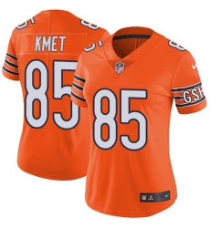 Women's Nike Chicago Bears #85 Cole Kmet Orange Stitched NFL Limited Rush Jersey
