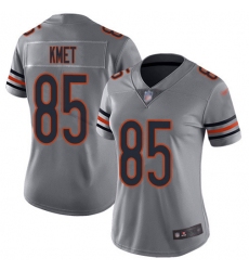Women's Nike Chicago Bears #85 Cole Kmet Silver Stitched NFL Limited Inverted Legend Jersey