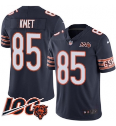 Youth Nike Chicago Bears #85 Cole Kmet Navy Blue Team Color Stitched NFL 100th Season Vapor Untouchable Limited Jersey